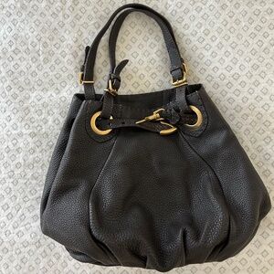 Vintage Fendi leather hobo handbag